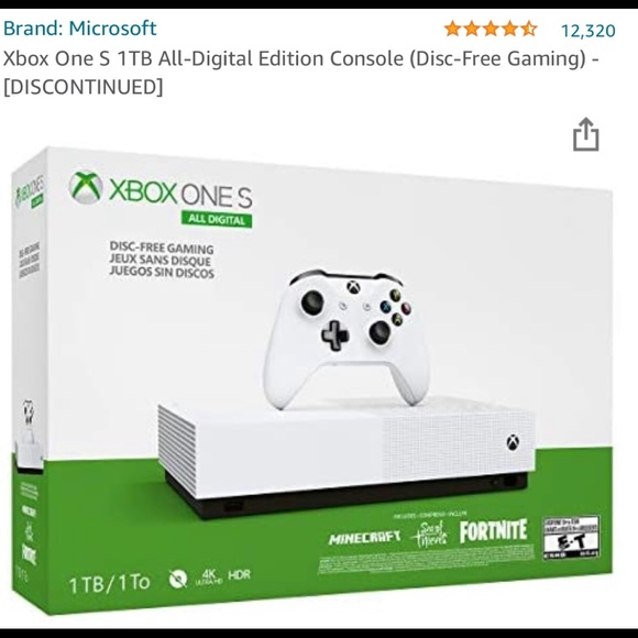 XBOX ONE S Series All Digital 1TB Bundle Edition_White NWT_Sealed in Box.